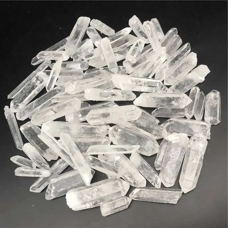 100g Natural Clear Quartz wand stick Healing Crystal Point Wand Energy Stone Raw Rock Mineral Specimen Home Decor