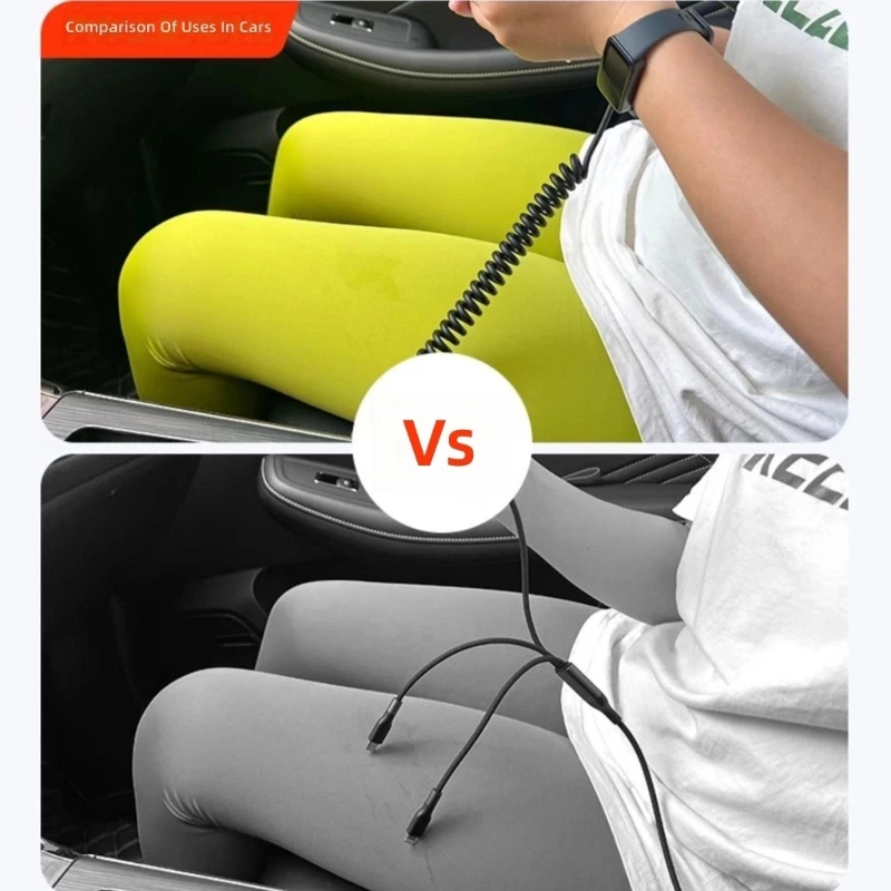P5EA Expandable Type C Cord For Laptop Phone Tablet With 44cm To 150cm Ranging