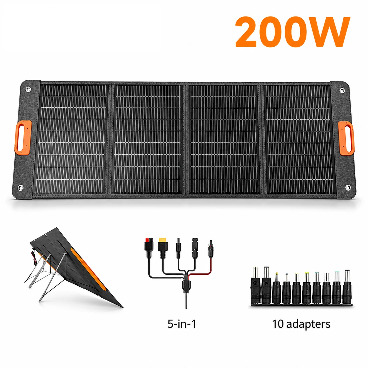 Pannello Solare Pieghevole Portatile 100W 200W Opzionale Caricatore Solare Monocristallino ad Alta Efficienza per Generatore Solare Campeggio Ricarica d'Emergenza all'Aperto