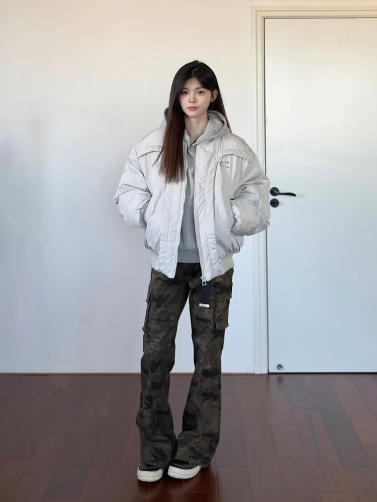 

American Sle Deconstructed Flight Jaet Cotton Men's Winter Bomber ort Baseball Game High Street Faion Outerwear