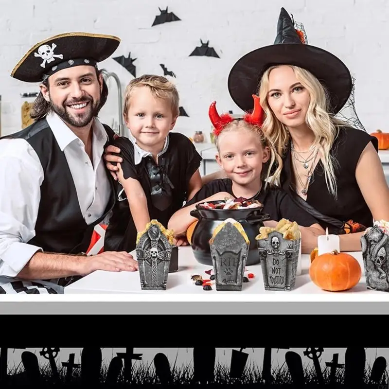 

Набор из 24 реалистичных надгробных коробок для вечеринок на Хэллоуин, тема гроба с конфетами Y5GB