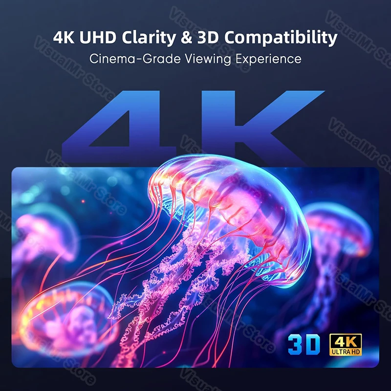 VisualMr ALR UST Black Grid PET Crystal Ambient Light Rejecting Frame Projection Screen 150inch for Ultra Short Throw Projector