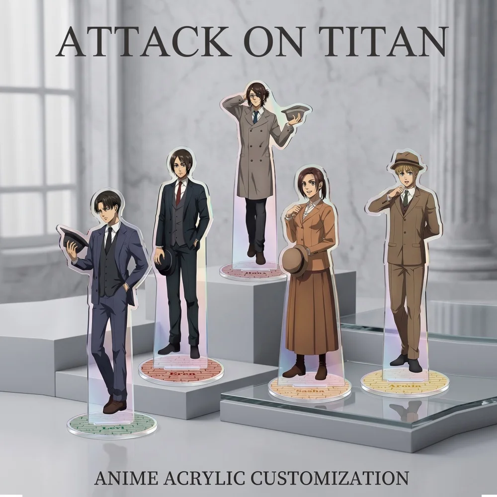 Attack on Titan Acrylic Stand Keychain Levi Ackerman Eren Yeager Hange Zoe desktop Decor Fan Collectible Gift
