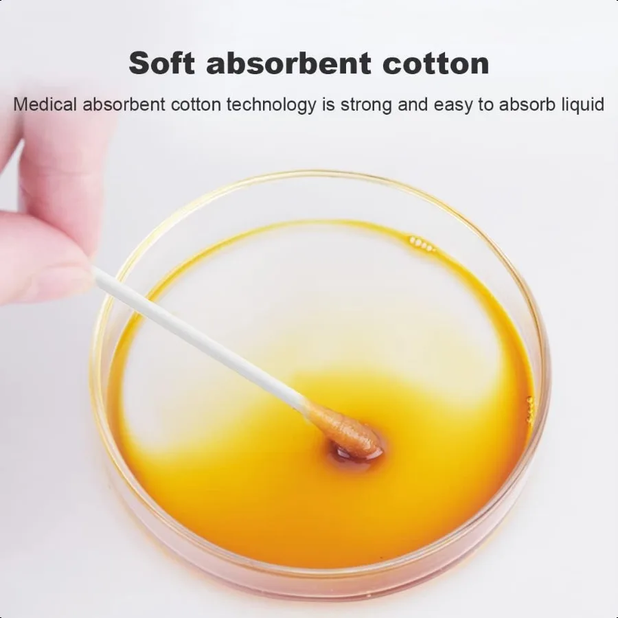 Individually Wrapped Double Tipped Cotton Swabs Travel Size Pointed Round Tip For Ear Makeup Cleaning 200 Count