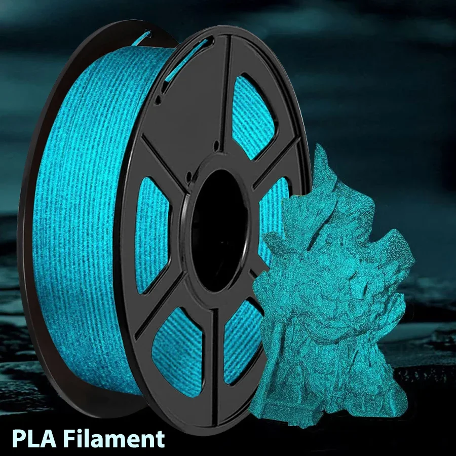 250g 500g 1Kg Luminous Crystal Blue 3D Printer Filament Sparkle Shining 1.75mm Noctilucent blue Shiny PLA 3D Printing Glittering