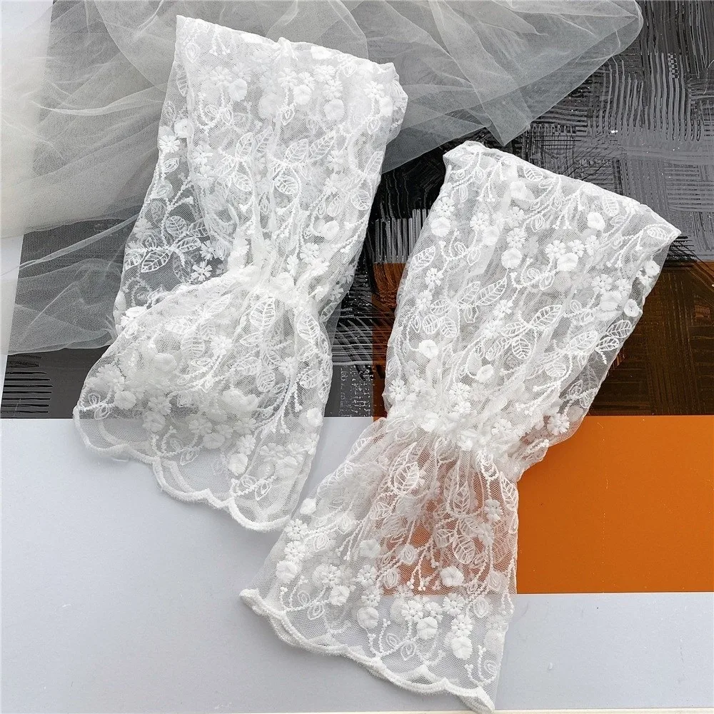 

Breathable Elastic Ice Silk Sleeves Thin Hollow Sun Protection Cover Loose Mesh Long Sleeved Arm Cover Summer