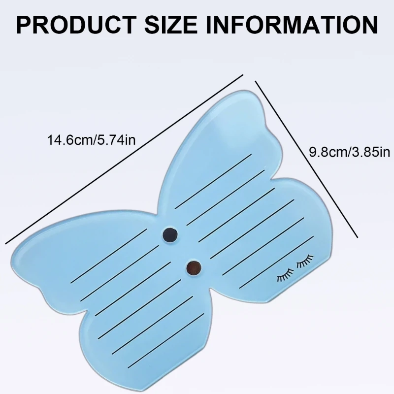Y1UF acrílico Lash Palett soporte extensión pestañas forma mariposa almacenamiento pestañas