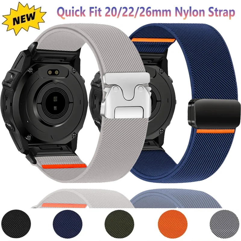 Quick Fit 26/22/20 mm Nylonband für Garmin Quatix 8/Fenix 8/Tactix8 geflochtenes verstellbares Armband Garmin Forerunner 970/Instinct 3