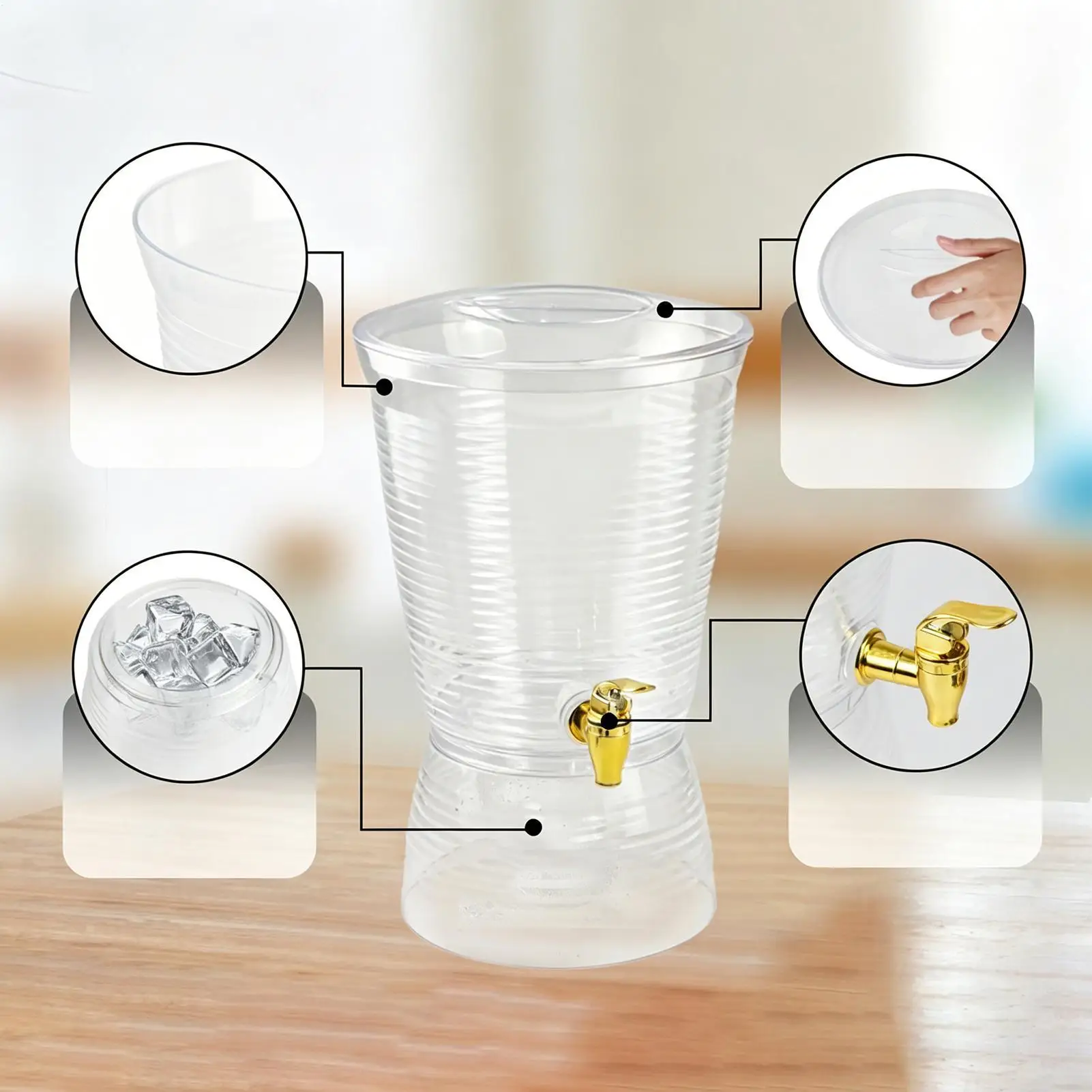 

Drink Dispenser 6L Cold Juice Container Cocktail Dispenser With Spigot For Entertainer Bartenders Women Men Home Party