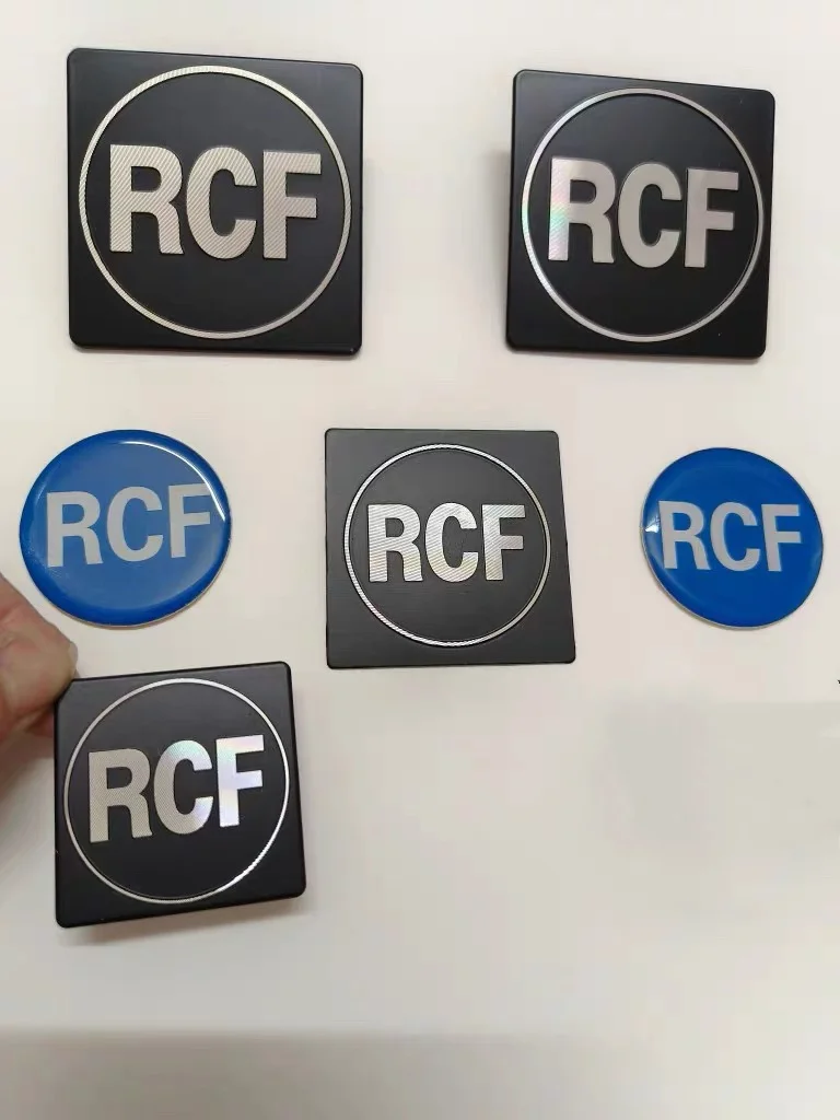 

2pcs 5pcs RCF car Hi-Fi Speaker audio Speaker Badge stereo Emblem sticker Decal styling auto accessories