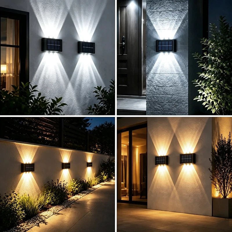 Solar Wall Light Garden LED Wall Light Holiday Atmosphere Light Waterproof for Courtyard Villa Fence Terrace Outdoor Decor