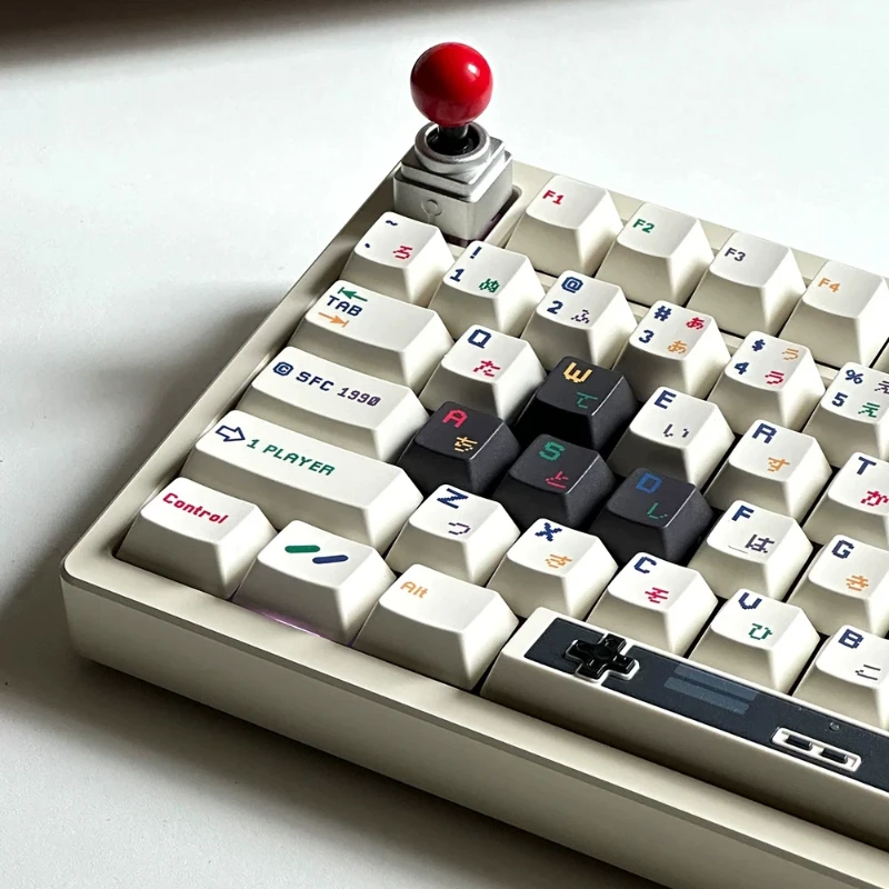 Fbb Mechanical Keyboard 87 Keys Pbt Keycaps Heat Sublimation Customized Retro 1990 Style Gaming Compatible For Wooting Sfc Ngc