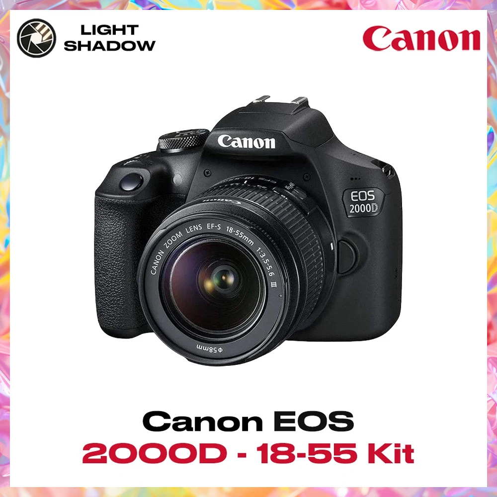 Canon EOS 2000D DSLR Camera with EF-S 18-55mm Lens Kit - 24.1MP Built-in WiFi NFC Guide & Auto Mode for Newbies