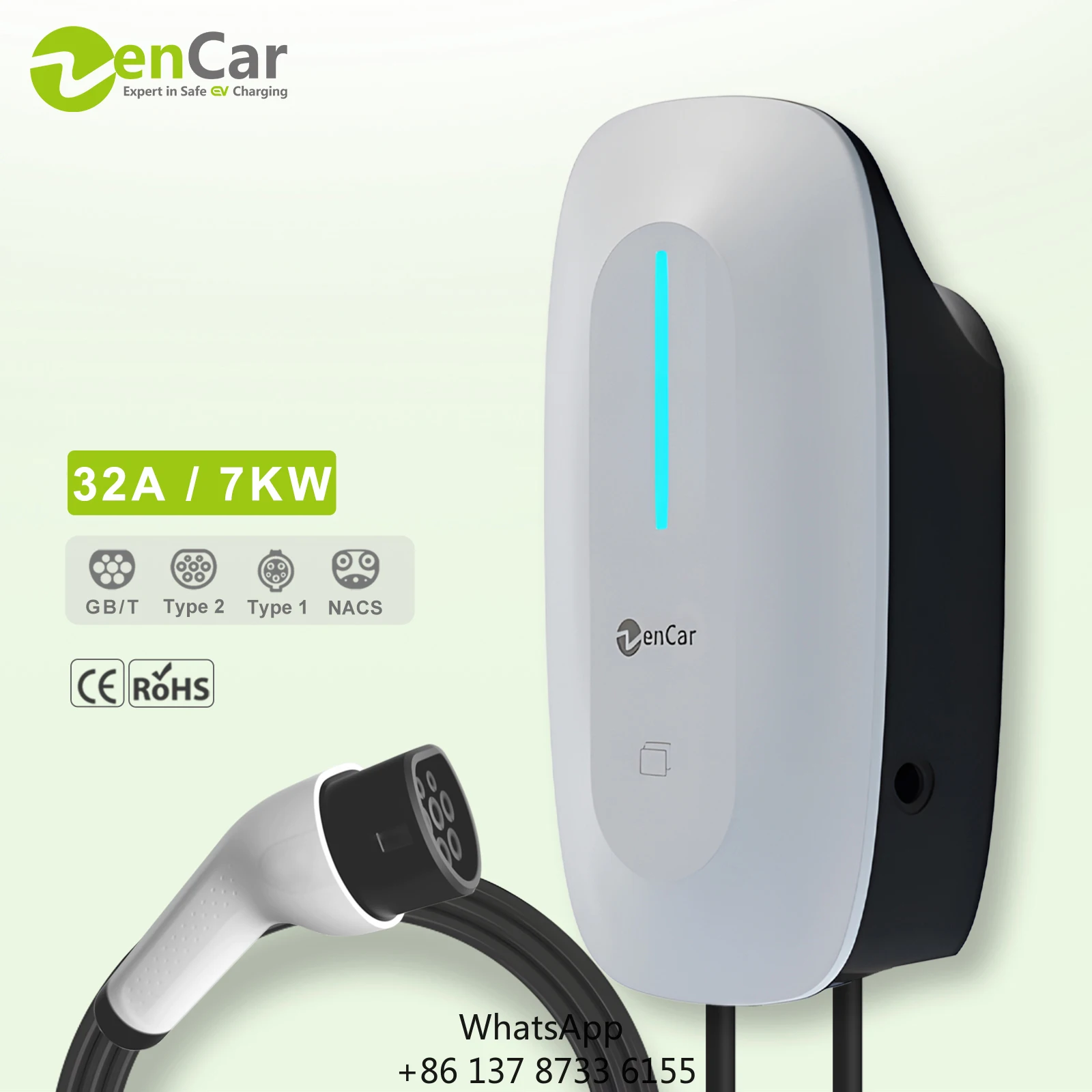 

New Fast 32A 7kW Electric Vehicle Car Charging Station 230V EV Charger Wallbox With WIFI Optional IEC62196-2 Type 2 Connector