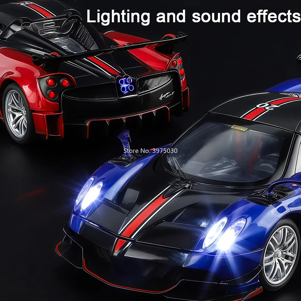 1:32 Pagani Huayra BC Models Cars Alloy Diecast Toys with Light Music Vehicle Wheel Pull Back Miniature Supercar Model Ornaments