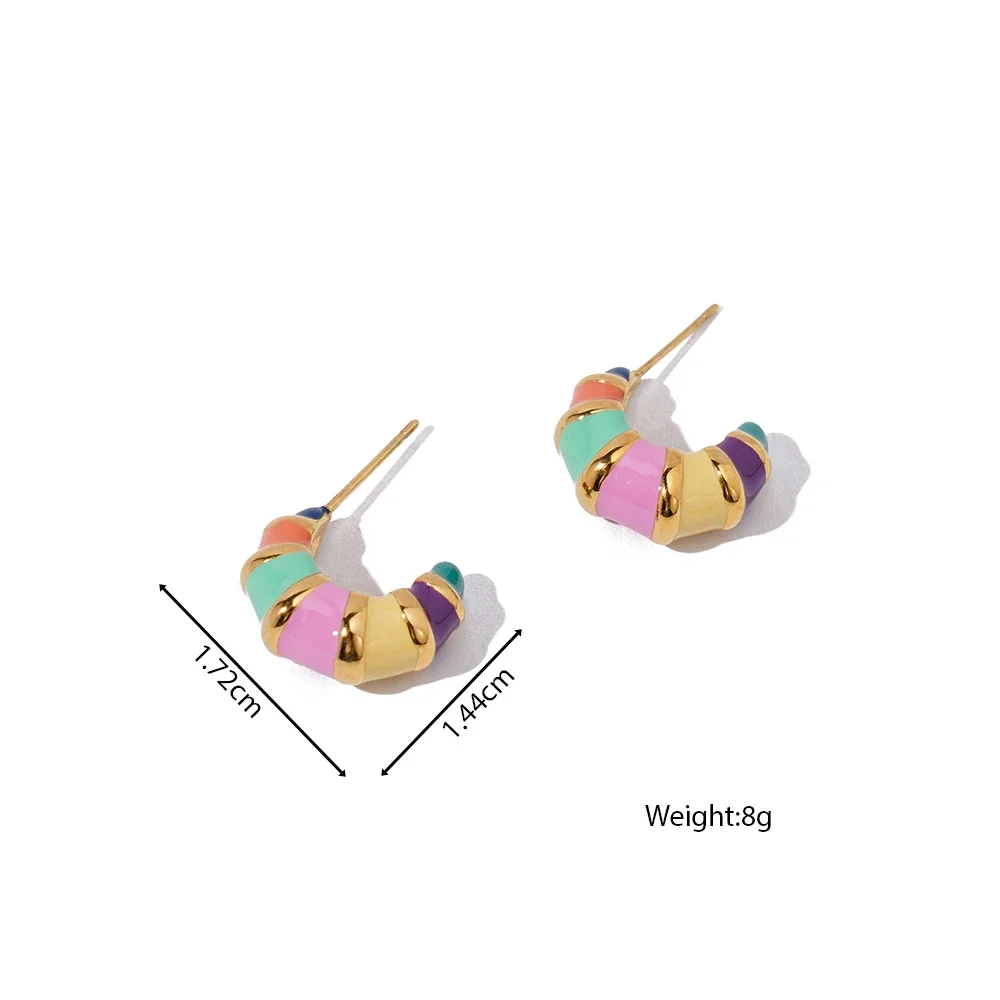 Fashionable Mixed Color Design Individuality Jewelry Earrings 18k Gold Plated 18k Gold Plated Accessories 2024 New