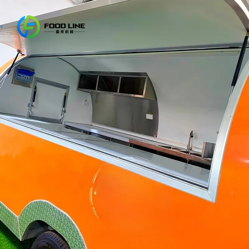 Customized size 2.5m coffee truck concession car dining car FRP orange trailer
