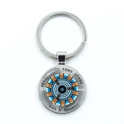 New Arrival Keychain Jewelry Proof That Tony Stark Has A Heart Glass Cabochon Key Ring Holder Men Women Accessories Gifts