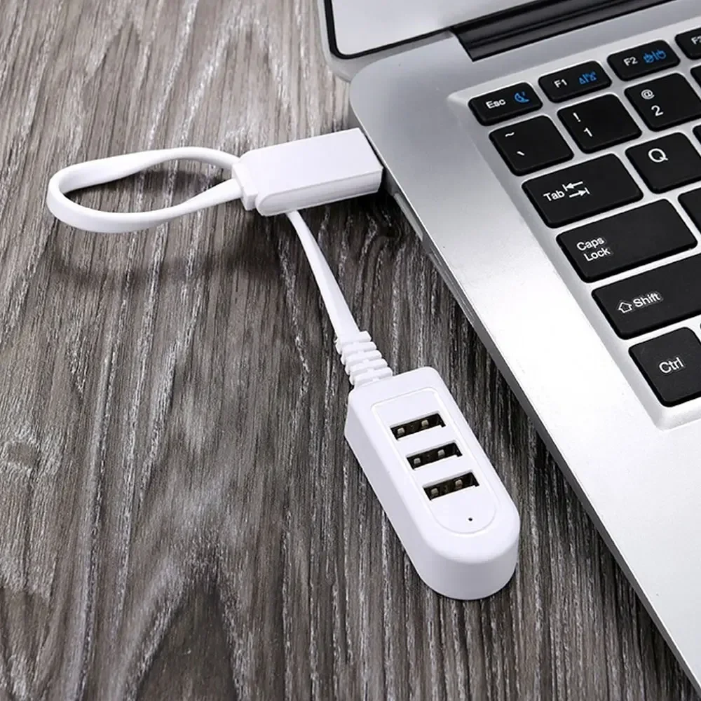 30cm/120cm 3-Port USB Hub with Built-in Cable Portable Data Hub Extender Cord Charging Power Port for Charge Devices