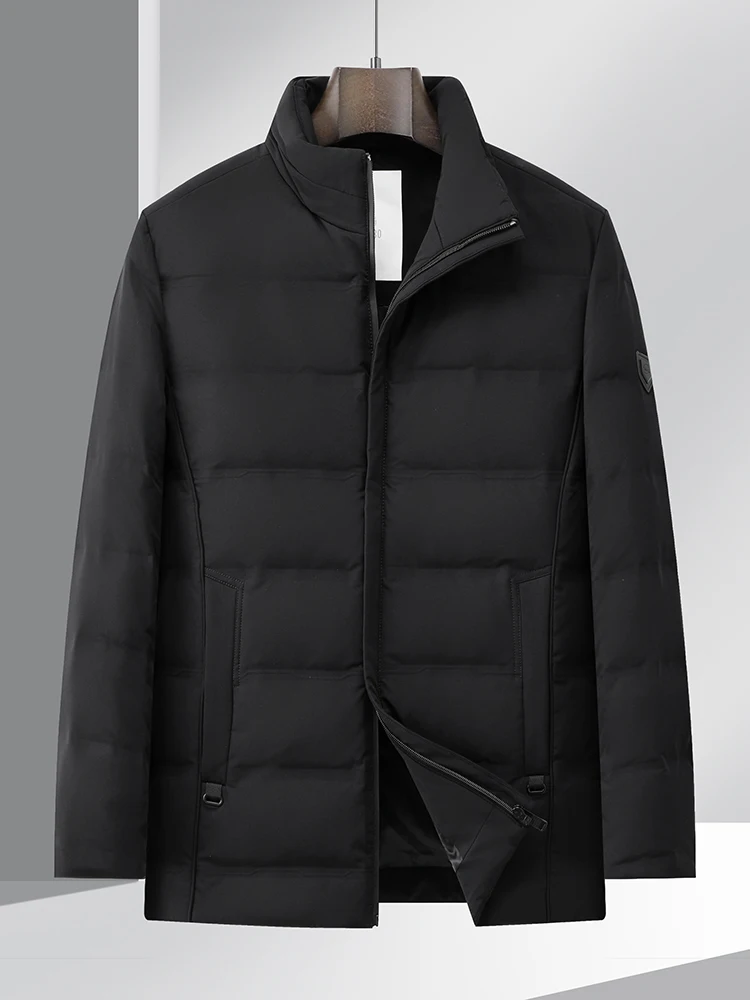 

Winter New Sle Comfortable Warm Casual White Du down Stand Collar Men's down Jaet Busin Sle Regular Length Outerwear