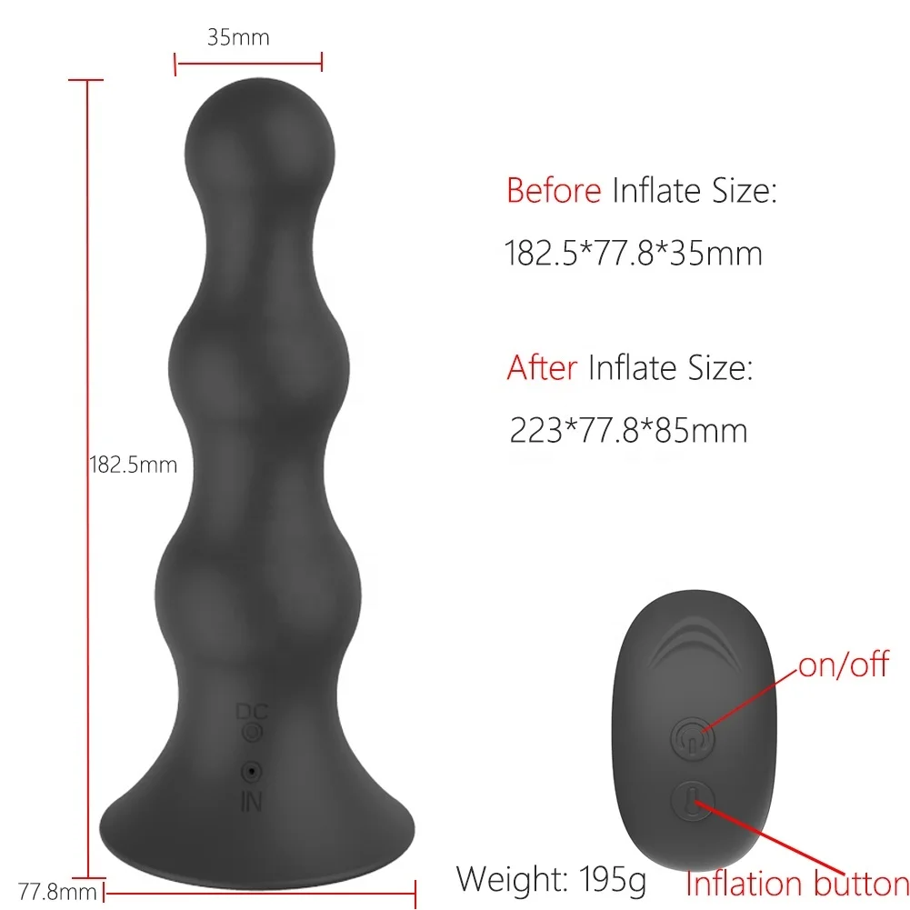 Anal Vibrator Inflatable Butt Plug Remote Control Prostate Massager With Automatic Inflation And 10 Vibrating Mode Anal Sex Toys