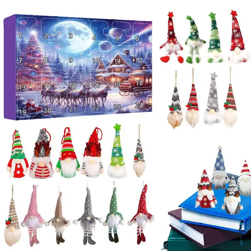 2025 Christmas Gnome Dolls Gift Box 24 Days Classic Christmas Countdown Calendar Surprise Gift Box For home Kids