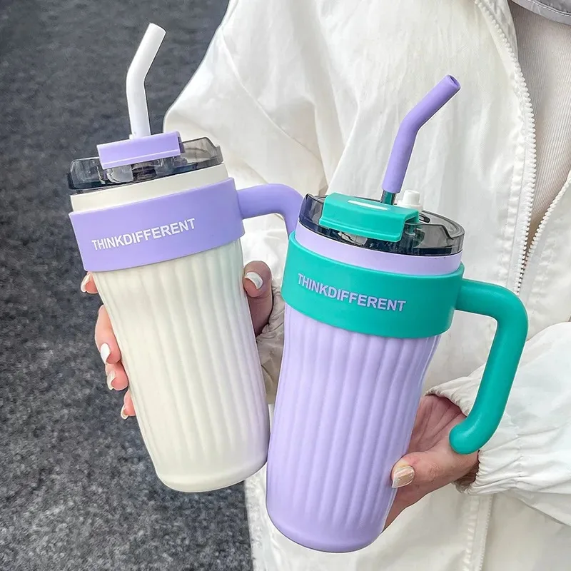 860ML Stainless Steel Coffee Cup Tumbler Water Cup Car Thermos Bottle Large Capacity Ice Bomber Cup Outdoor Sport Insulated Cup