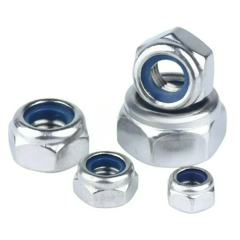 

2/5/20/50Pcs DIN985 M2 M2.5 M3 M4 M5 M6 M8 304 Stainless Steel Nylon Self-locking Hex Nuts Locknut Slip Lock Nut