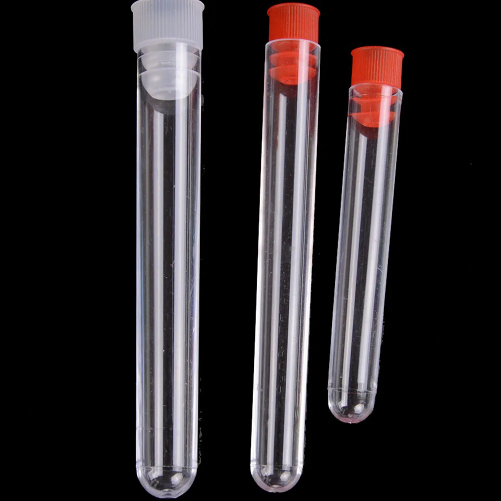 

51pcs Plastic Test Tubes 0.6X3.9In 16X100Mm With Lid Detachable Rack For Science Projects Storage Tube Set