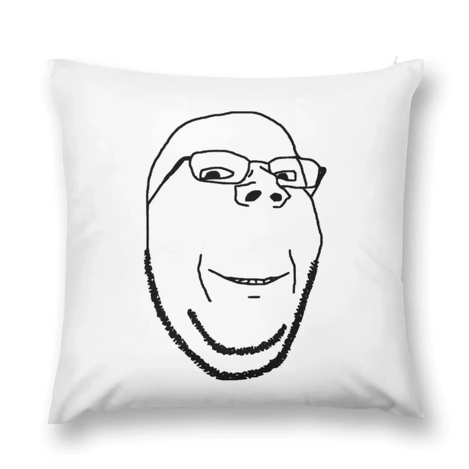 Smiling Wholesome Wojak Soyjak Throw Pillow Cushion Covers For Living Room Pillow Case Pillow Cover Christmas Pillowcase