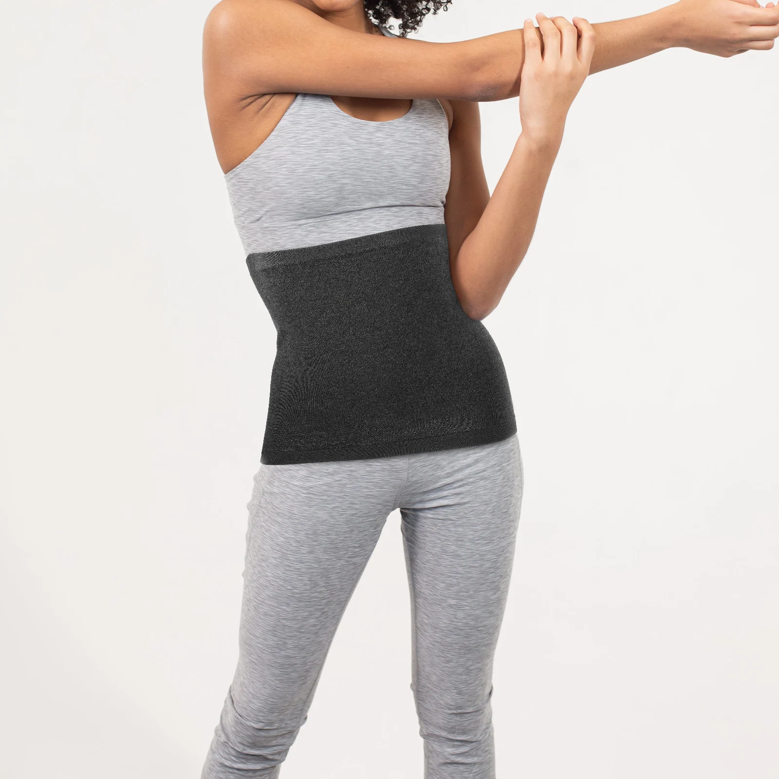 

Warm Cozy Waist Belt Large Size Gray Breathable Stomach Wrap Reusable Winter Warmer Corset Daily Use Wear Resistant Soft