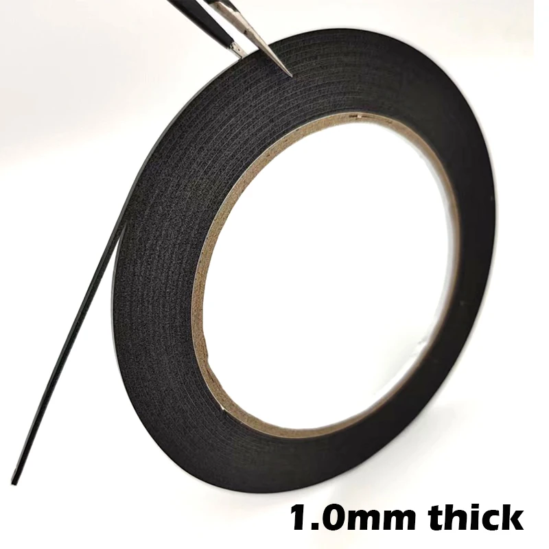 2/3/4mm*5M (1mm thick) Mobilephone Repair Black Dust Proof Sponge Foam Tape Double Sided Adhesive, Auto Gasket Phone PCB Sealing