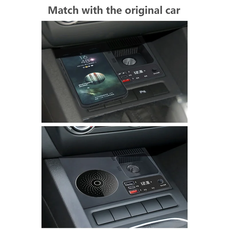 

Wireless Charging For Jetta Mk6 Cigarette Lighter Fast Charging Car Charger Durable Easy Install Easy To Use-New