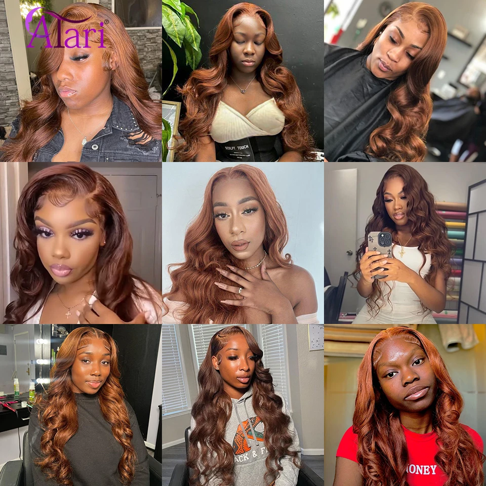 13x6 Copper Ginger Brown Body Wave Wigs Brazilian Human Hair Wigs Pre Plucked 13x4 Lace Frontal Wigs Transparent 5x5 Closure Wig