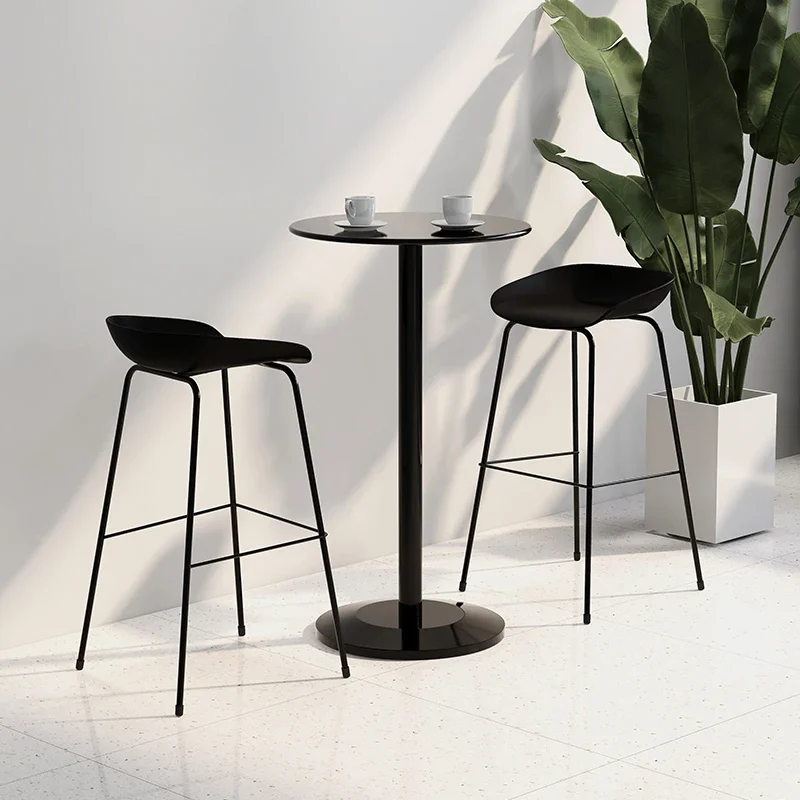 Tall table Round wrought iron balcony Leisure small bar Table and chairs Household
