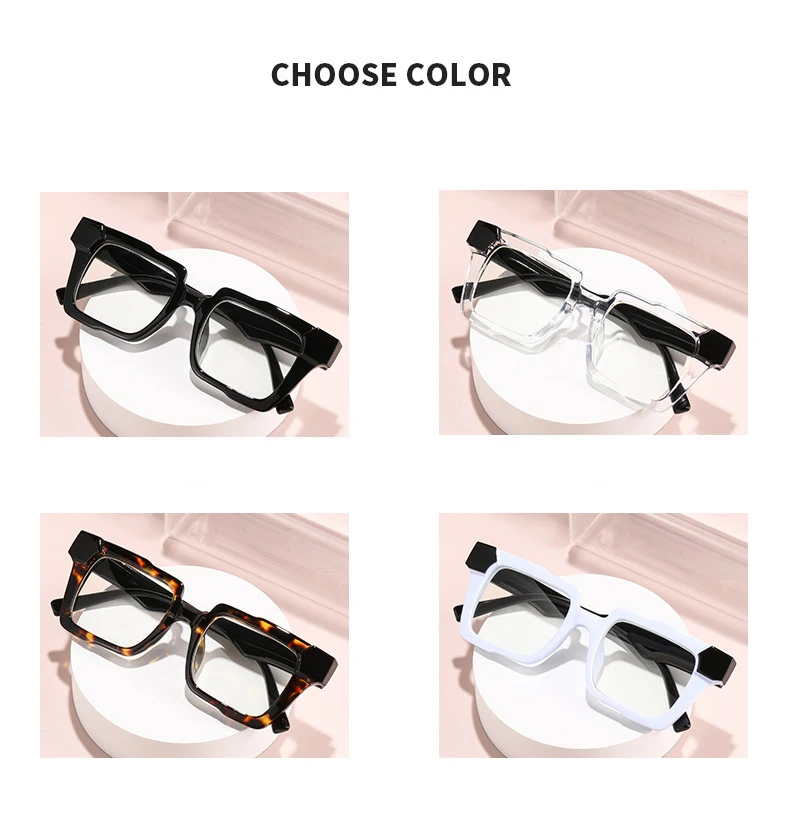 Lichtempfindlicher, farbwechselnder Spiegel, personalisierter, farbblockierender, flacher, heller Spiegel, Retro-Myopiebrille mit quadratischem Rahmen 6132 – Detail 6