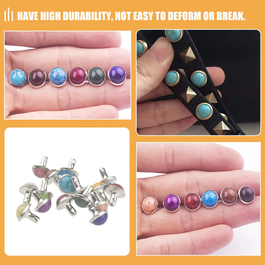 

60pcs Turquoise Rivets for DIY Clothing Shoes Bags Accessories Crafting Punk Turquoise Studs Craft Style Studs Kit
