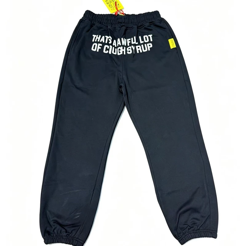 26SS New That's A Awful Lot of Cough Syrup Pants High Street American Style Men's Women's Elastic Waist Loose Casual Pants