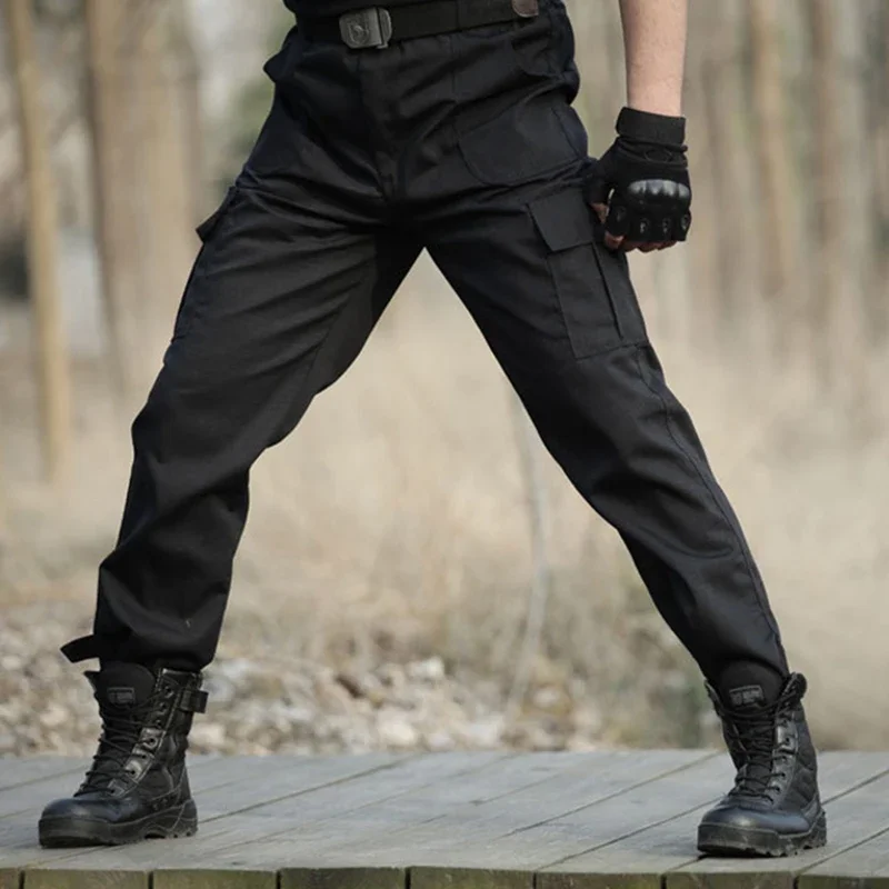 Men Military Tactical Pants Waterproof Cargo Pants Men Breathable SWAT Army Solid Black Combat Long Trousers Work Joggers Pants