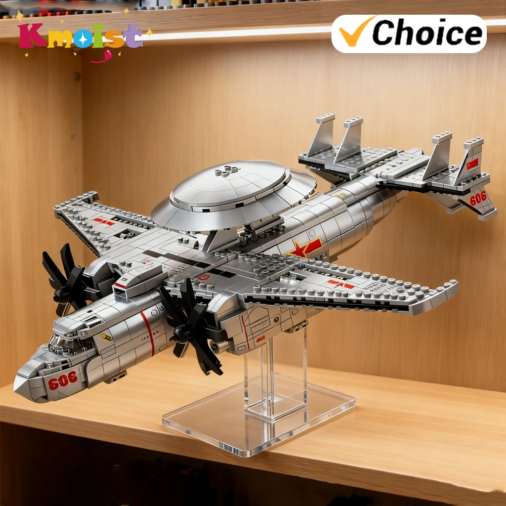 

DIY Airplane Fighter Plane Model Building Blocks Toy Early Warning Aircraft Small Block Bricks Toys for Boys Kids Birthday Gifts