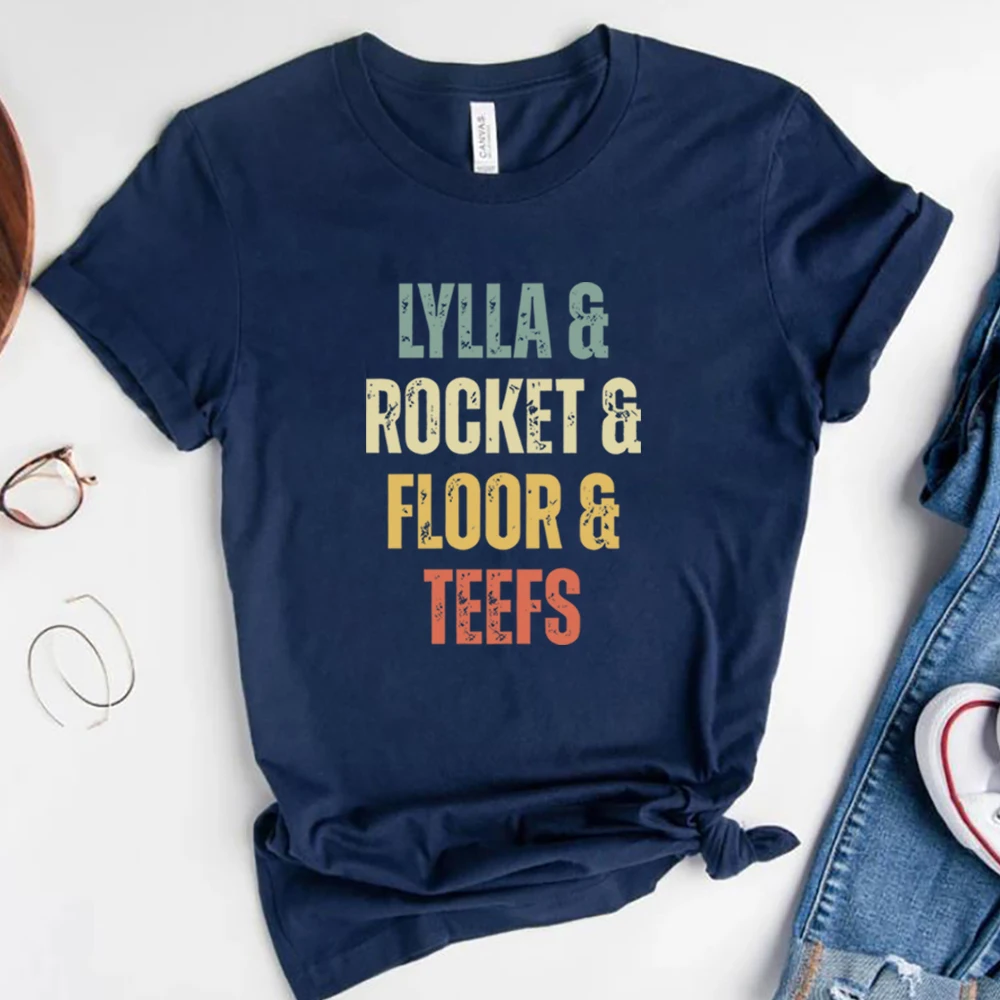 Galaxy Guardians 3 T-shirt Lylla Teefs Floor Rocket Graphic Tee Superheo Movie Inspired Tee Matching Friends Tshirt Casual Tops