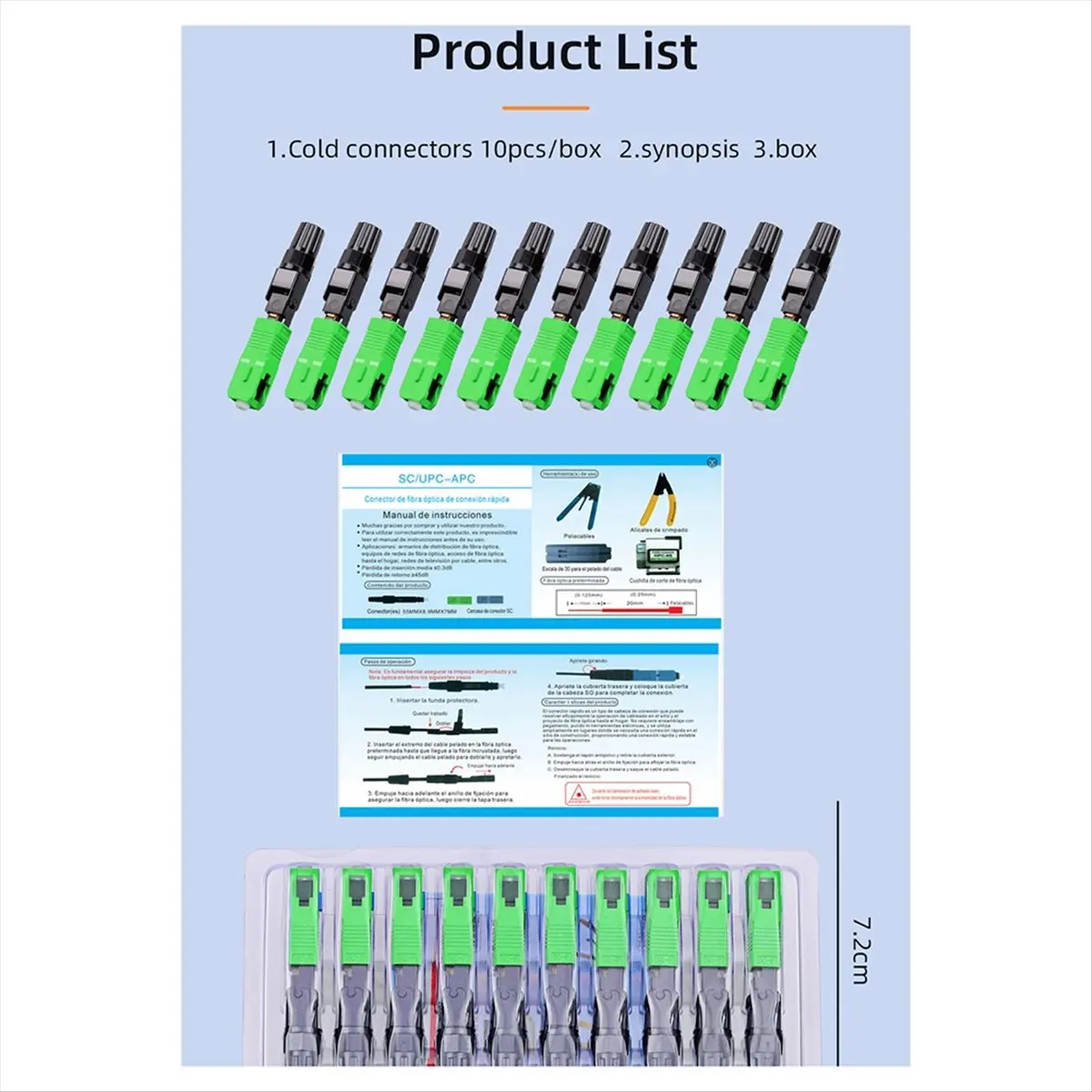 

OKgood Fiber Cold Splicer Fiber Optic Connector SC-APC Connector FTTH Embedded Leather Wire Quick Connector 100pcs