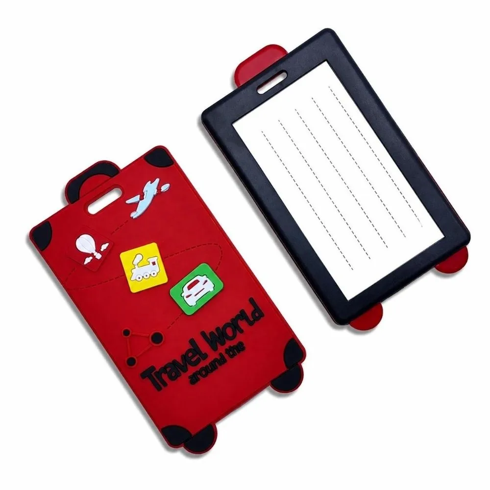 Creative Silicone Luggage Labels Waterproof with Signature Paper Luggage Tag Portable Travel Baggage Address Label for Men Women