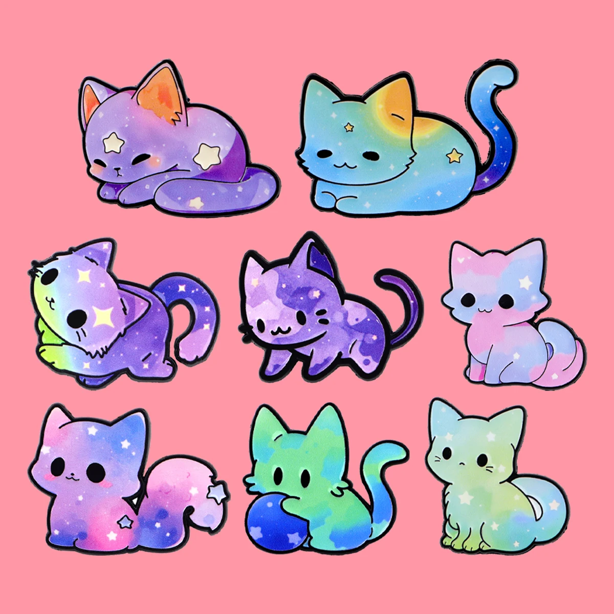 Cartoon Regenbogen Katzen Emaille Pins Nette Tiere Pin Abzeichen auf Rucksack Revers Brosche Kostüm Zubehör Mode Schmuck Kinder Geschenke