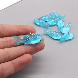 10pcs 28*13mm Resin Blue Whale Charms Pendant For Jewelry Making DIY Jewelry Findings designer charms Accessories