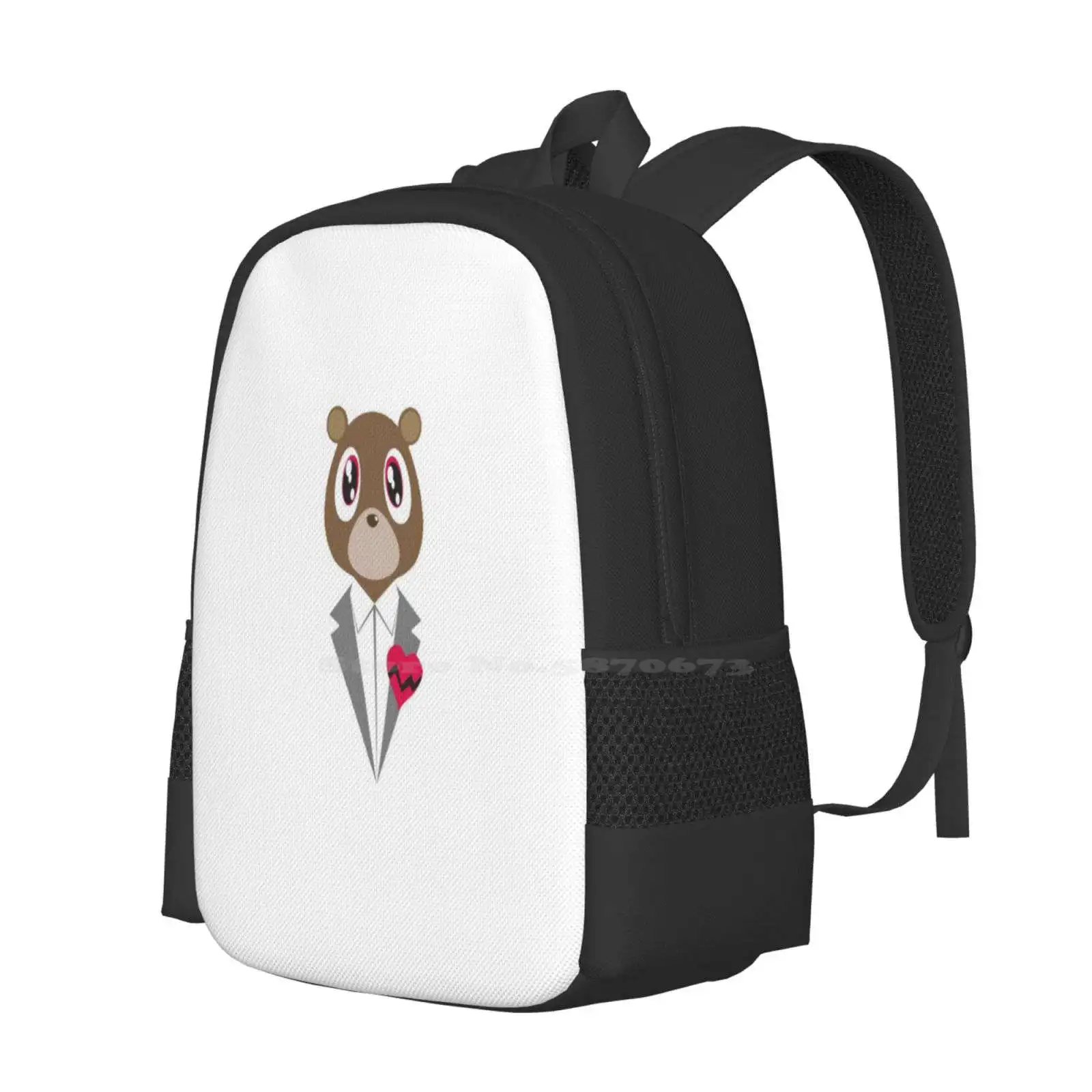 Kanye West Bear Large Capacity School Backpack Laptop Bags Kanye West Graduation Bear Rapper Sing Song