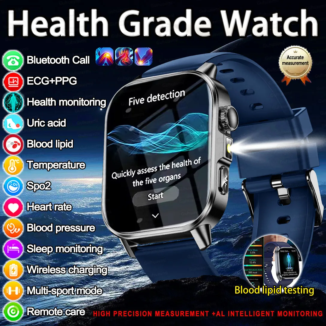 

2026Новые умные часы для точного здравоохранения, ЭКГ + HRV, мочевая кислота, липиды в крови, эмоциональное восприятие, звонок, анализ мужского жира в организме, умные часы
