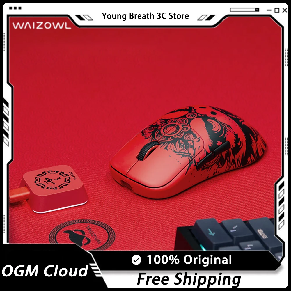 

Waizowl OGM Cloud Lion Dance Wireless Mouse Tri-mode 8k PAW3950 Gaming Nordic52840 Lightweight Custom Mouse PC Gamer Accessories