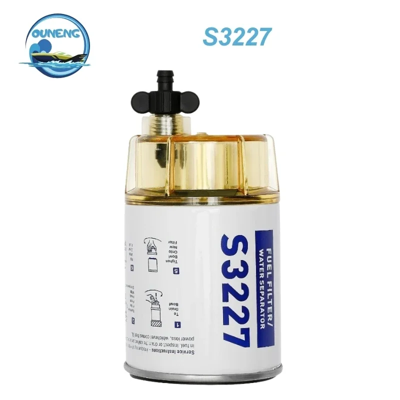 

Fuel Filter Water Separator with Clear Bowl Assembly│Replacement For Marine Outboard Motor │Replaces# S3227, 9-37882, 18-7922
