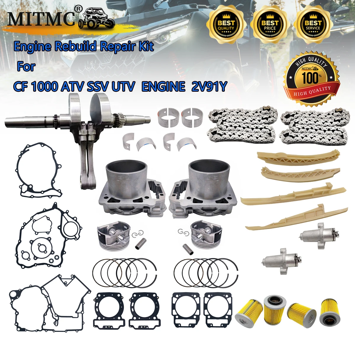 

Rebuilt Motor Engine Rebuild Repair Kit For CF CF1000 ATV UTV SSV ENGINE 2V91Y 0JYA-041000 0JY0-023100